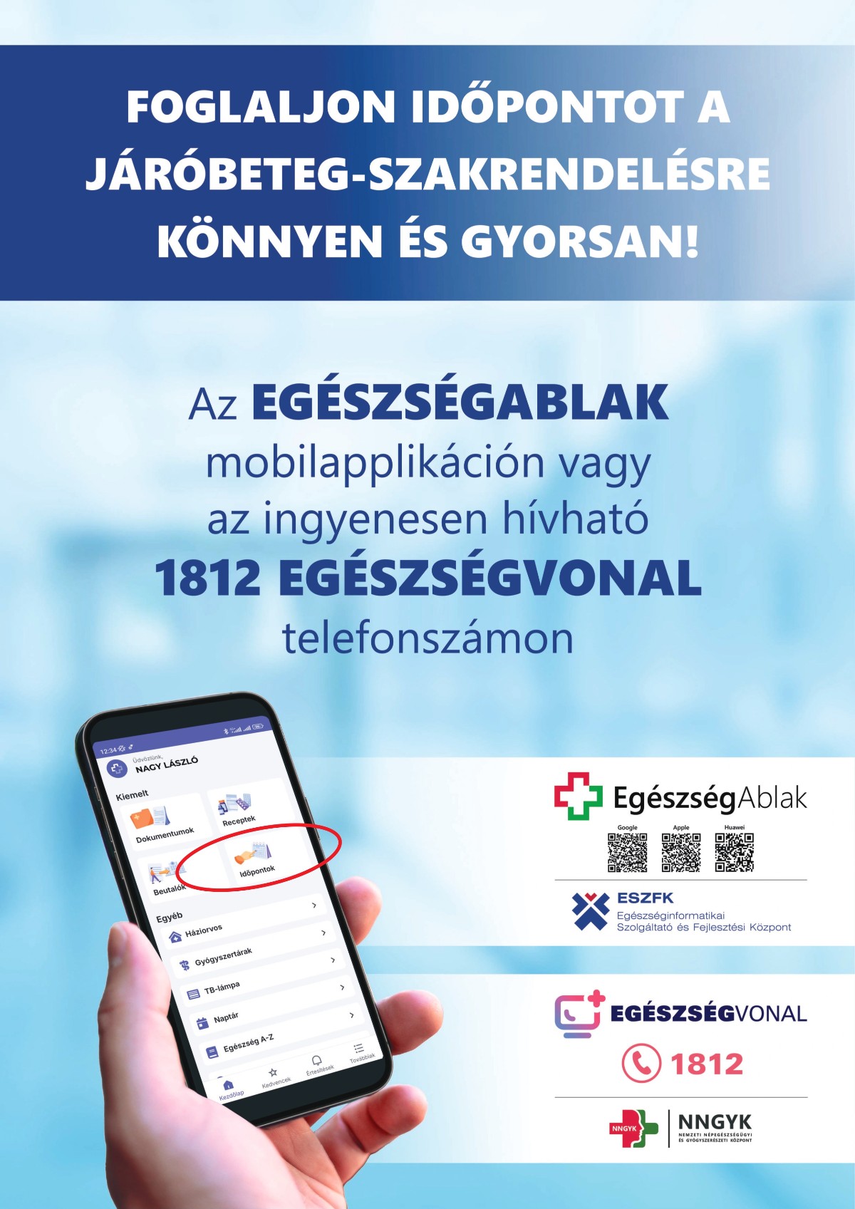 Foglaljon időpontot az Egészségablak alkalmazásban